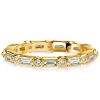 Baguette & Round Cut Eternity Wedding Band in Sterling Silver (1.19 CT. TW.)