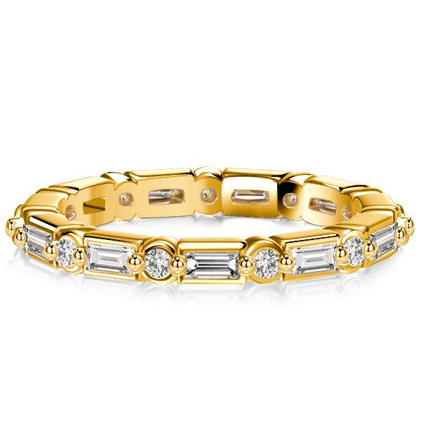 Baguette & Round Cut Eternity Wedding Band in Sterling Silver (1.19 CT. TW.)