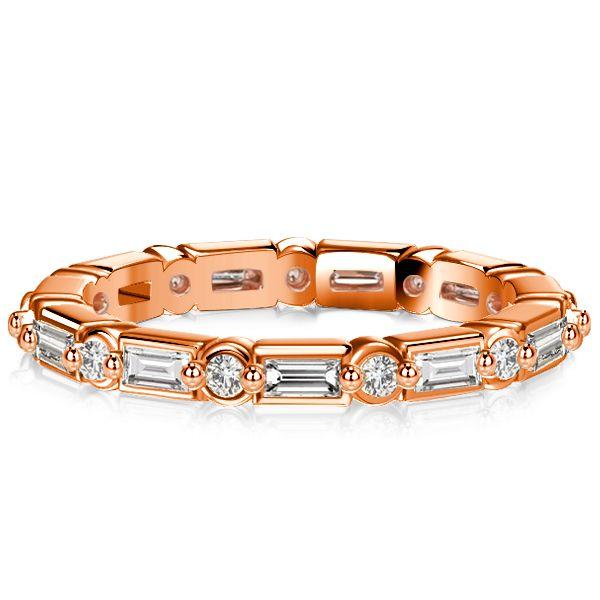 Baguette & Round Cut Eternity Wedding Band in Sterling Silver (1.19 CT. TW.)