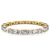 18K Gold Plated Sterling Silver Thin Eternity Wedding Band - Classic Design