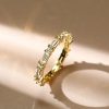 18K Gold Plated Sterling Silver Thin Eternity Wedding Band - Classic Design