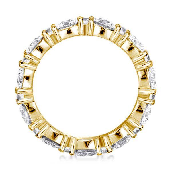 18K Gold Plated Sterling Silver Thin Eternity Wedding Band - Classic Design