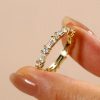 18K Gold Plated Sterling Silver Thin Eternity Wedding Band - Classic Design