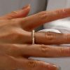 18K Gold Plated Sterling Silver Thin Eternity Wedding Band - Classic Design