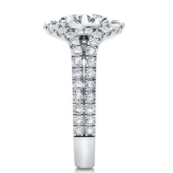 Oval Halo Engagement Ring - Created White Sapphire, 925 Sterling Silver