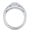 Oval Halo Engagement Ring - Created White Sapphire, 925 Sterling Silver