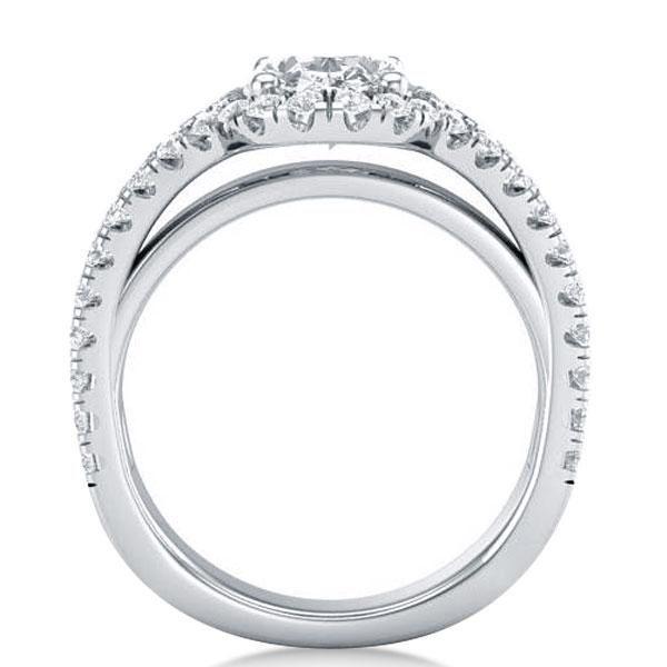 Oval Halo Engagement Ring - Created White Sapphire, 925 Sterling Silver