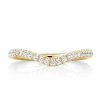 Curved Gold Wedding Band - 18K Gold Plated Sterling Silver Half Eternity Ring