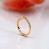 Curved Gold Wedding Band - 18K Gold Plated Sterling Silver Half Eternity Ring