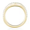 Curved Gold Wedding Band - 18K Gold Plated Sterling Silver Half Eternity Ring