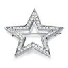 Sterling Silver Star Brooch with White Sapphire Accents for Women