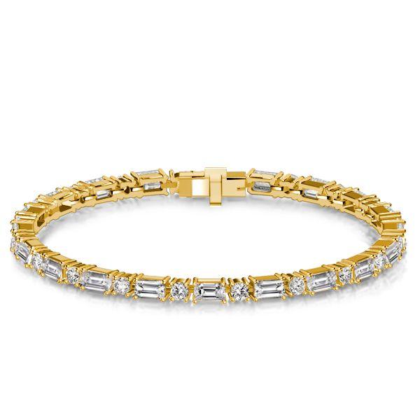 Baguette & Round Cut Sterling Silver Tennis Bracelet - Wedding & Special Occasions