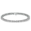 Baguette & Round Cut Sterling Silver Tennis Bracelet - Wedding & Special Occasions