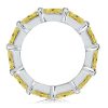 Emerald Cut Yellow Topaz Eternity Band 925 Sterling Silver Wedding Promise Ring