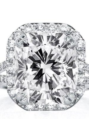Sterling Silver Engagement and Wedding Ring Set - 8 Carat Center Stone