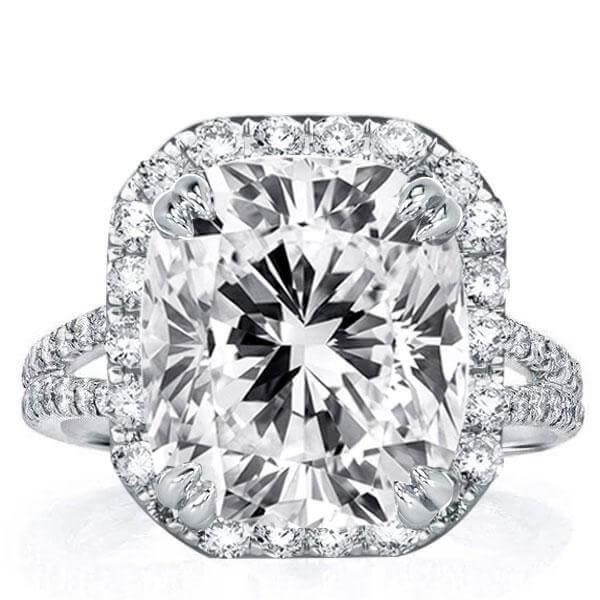 Sterling Silver Engagement and Wedding Ring Set - 8 Carat Center Stone