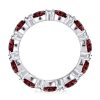 Eternity Thin Garnet Baguette Wedding Band - Sterling Silver Ring