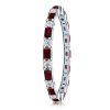 Eternity Thin Garnet Baguette Wedding Band - Sterling Silver Ring