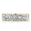 Golden Stackable Ring Set - Triple Row Radiant & Baguette Bands - 18K Gold Plated Sterling Silver