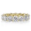 Golden Stackable Ring Set - Triple Row Radiant & Baguette Bands - 18K Gold Plated Sterling Silver