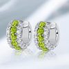 Cushion Cut Peridot & Sterling Silver Hoop Earrings for Women
