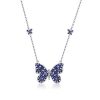 Sterling Silver Butterfly Pendant Necklace - 18 Inch Chain