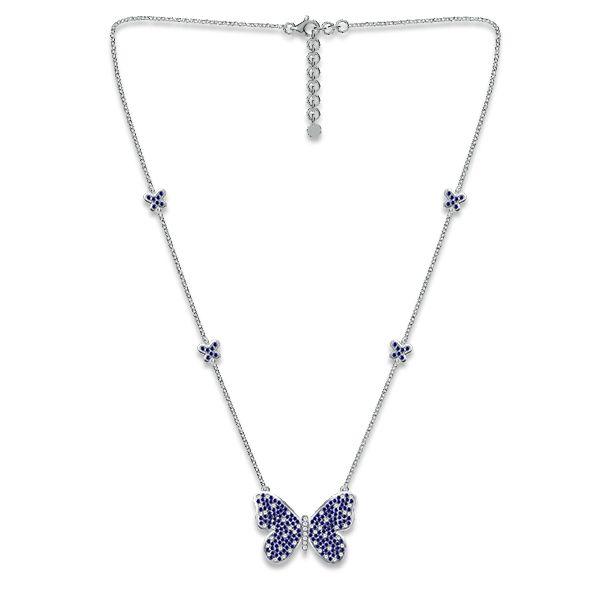 Sterling Silver Butterfly Pendant Necklace - 18 Inch Chain