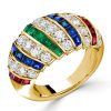 Golden Dome Ruby Ring - Antique Style Wedding Band for Women
