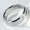 Matching Couple Rings Set: Oval White Sapphire Trio - Sterling Silver & Titanium Wedding Bands