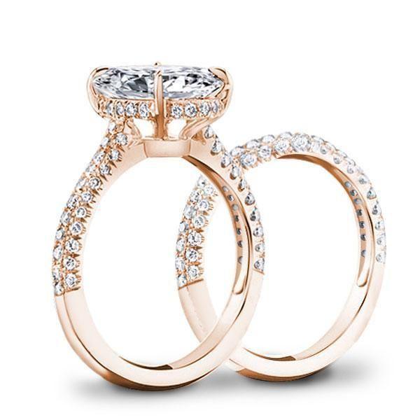 Matching Couple Rings Set: Oval White Sapphire Trio - Sterling Silver & Titanium Wedding Bands