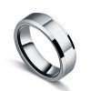 Matching Couple Rings Set: Oval White Sapphire Trio - Sterling Silver & Titanium Wedding Bands