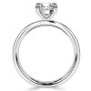 Channel Set Cushion Cut White Sapphire Engagement Ring in Rhodium Plated Sterling Silver