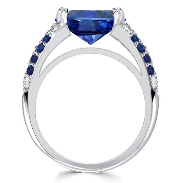 Oval Cut Blue Sapphire Wedding Band for Women in 925 Sterling Silver