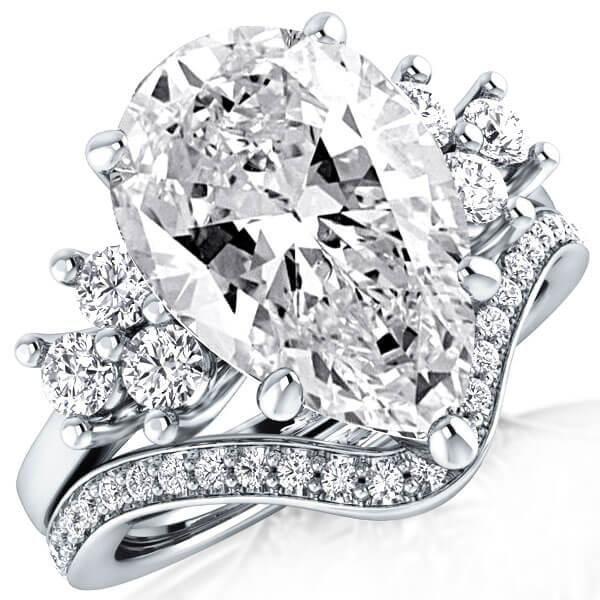 Solitaire Six-Stone Sterling Silver Bridal Ring Set (7.83 CT. TW.)
