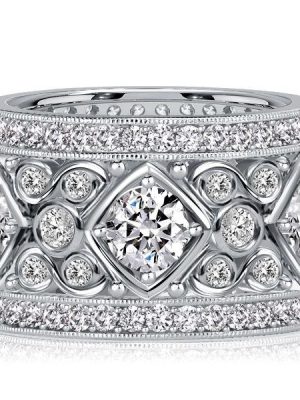 Round Cut CZ Eternity Band Anniversary Ring - 925 Sterling Silver