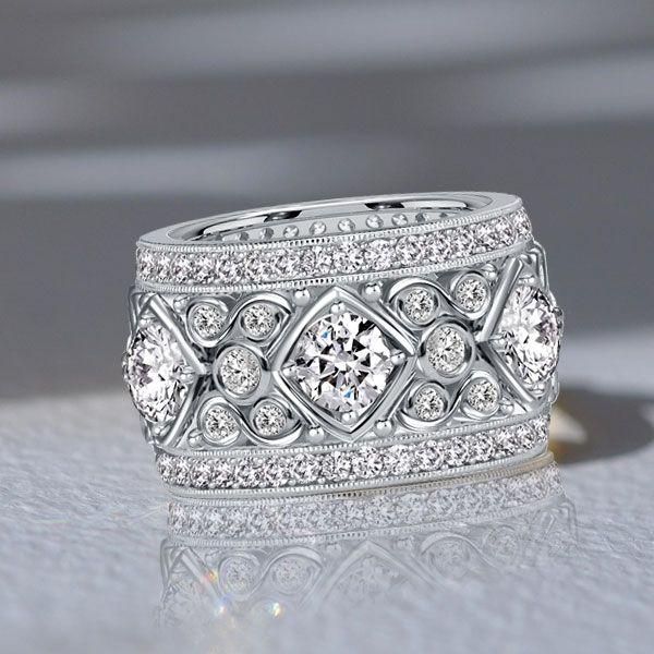 Round Cut CZ Eternity Band Anniversary Ring - 925 Sterling Silver