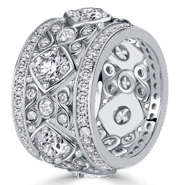 Round Cut CZ Eternity Band Anniversary Ring - 925 Sterling Silver