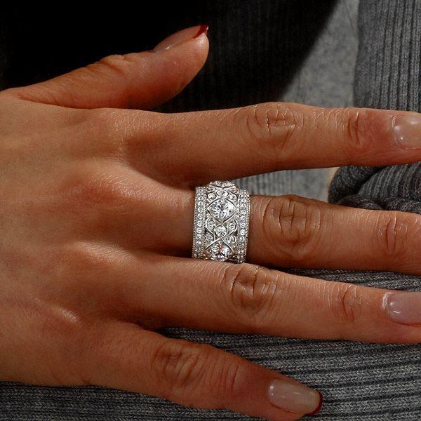 Round Cut CZ Eternity Band Anniversary Ring - 925 Sterling Silver