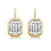 Emerald Drop Earrings - 18K Gold Plated Sterling Silver Bezel Set