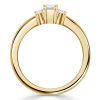 Baguette Cut Three Stone Ring - 18K Gold Plated Sterling Silver Travel Wedding Ring