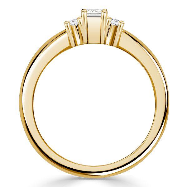 Baguette Cut Three Stone Ring - 18K Gold Plated Sterling Silver Travel Wedding Ring