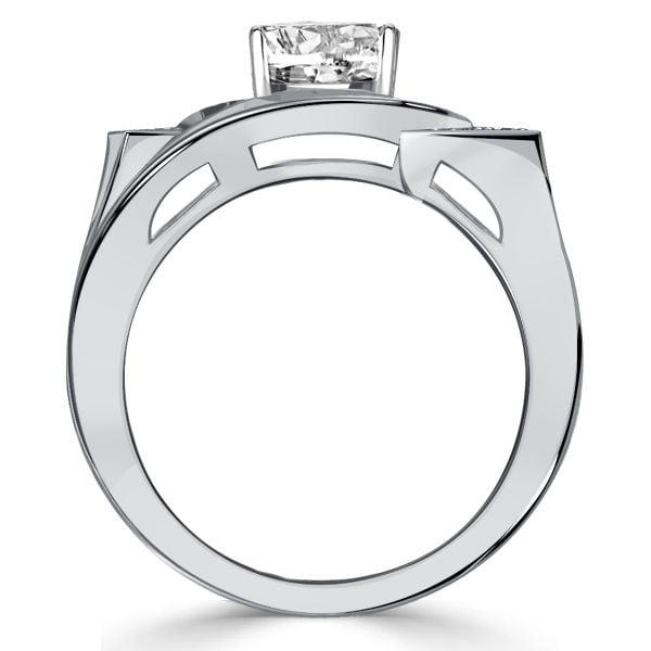 Art Deco Blue Sapphire Engagement Ring, 2.07 CT. TW. in Sterling Silver with Rhodium Finish