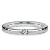 2mm Single Stone Sterling Silver Wedding Band for Women, Classic Anniversary Ring