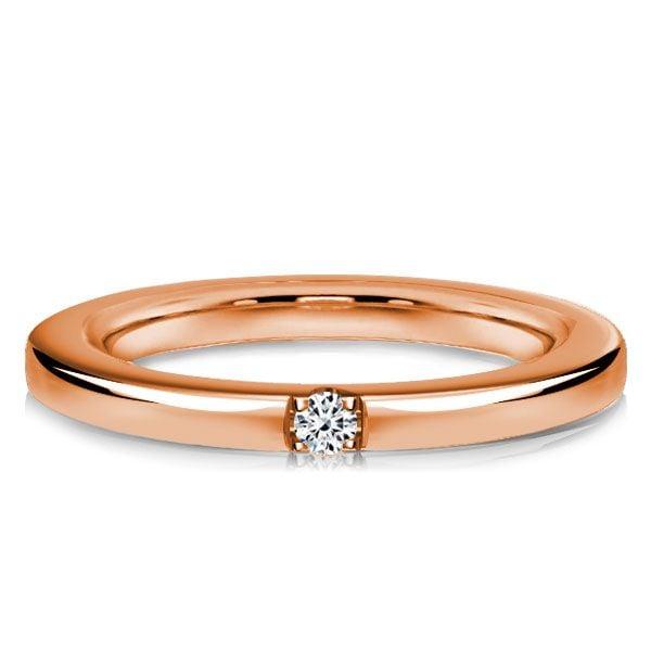 2mm Single Stone Sterling Silver Wedding Band for Women, Classic Anniversary Ring