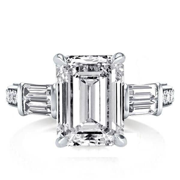 Classic Five Stone Created White Sapphire Bridal Set in Sterling Silver