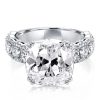 Cushion Cut Engagement Ring in Rhodium Plated Sterling Silver, 15.27 CT. Center Stone