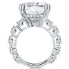 Cushion Cut Engagement Ring in Rhodium Plated Sterling Silver, 15.27 CT. Center Stone