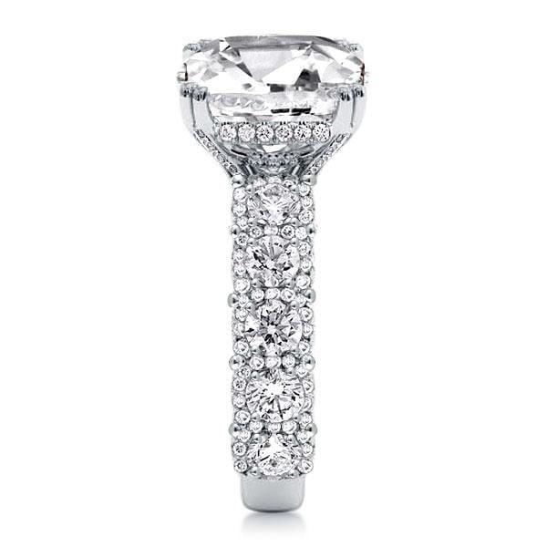 Cushion Cut Engagement Ring in Rhodium Plated Sterling Silver, 15.27 CT. Center Stone