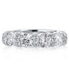 Four Stone Created White Sapphire Sterling Silver Wedding Band