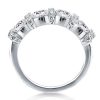 Four Stone Created White Sapphire Sterling Silver Wedding Band